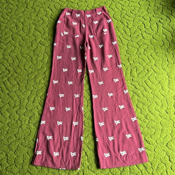 Alix Of Bohemia Burgundy Wide Leg Pants - Picture 5 of 6